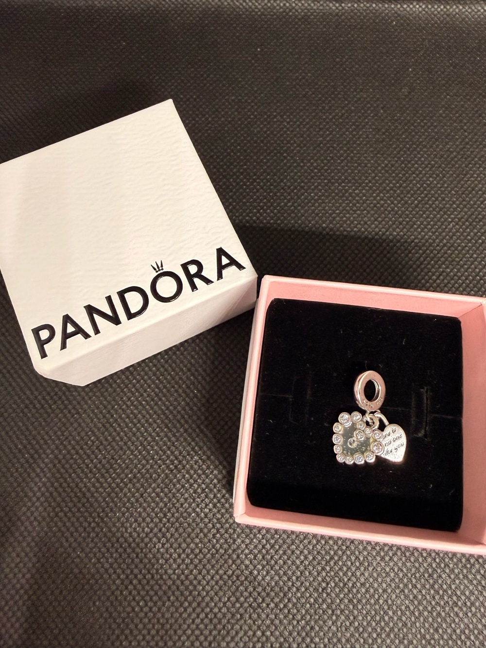 Pandora Sparkling Heart Double Dangle Charm